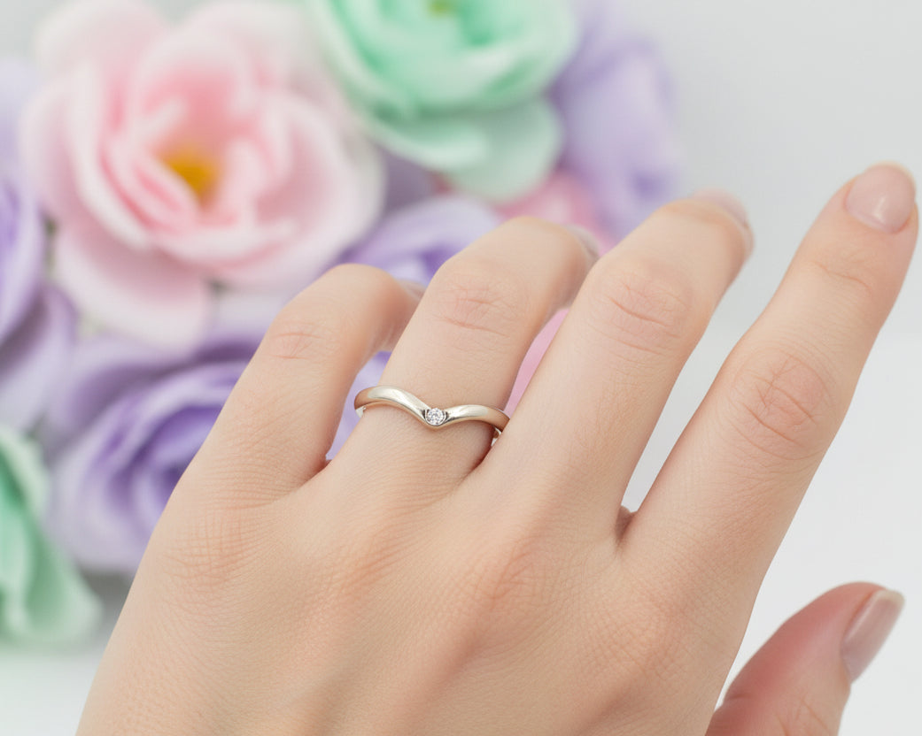 NIESSING Designer RING mit BRILLANT | " Gestaucht " | 750er Weißgold