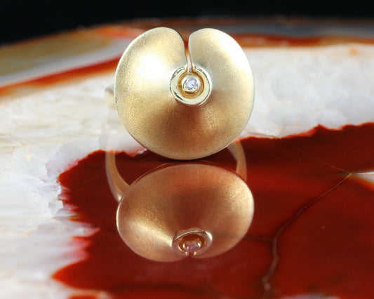 Designer RING mit einem BRILLANTEN | vintage | 585er Gold