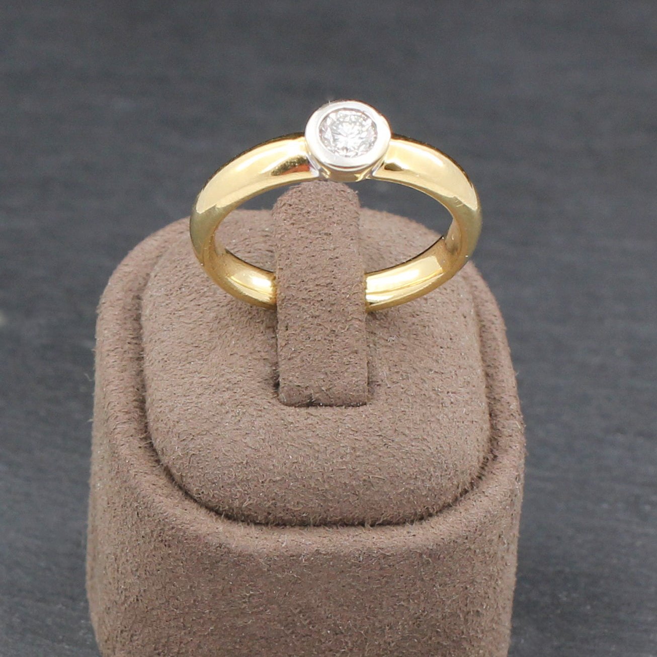 Klassischer RING mit DIAMANT Solitär | 0,40ct. | 750er Gelb- & Weißgold