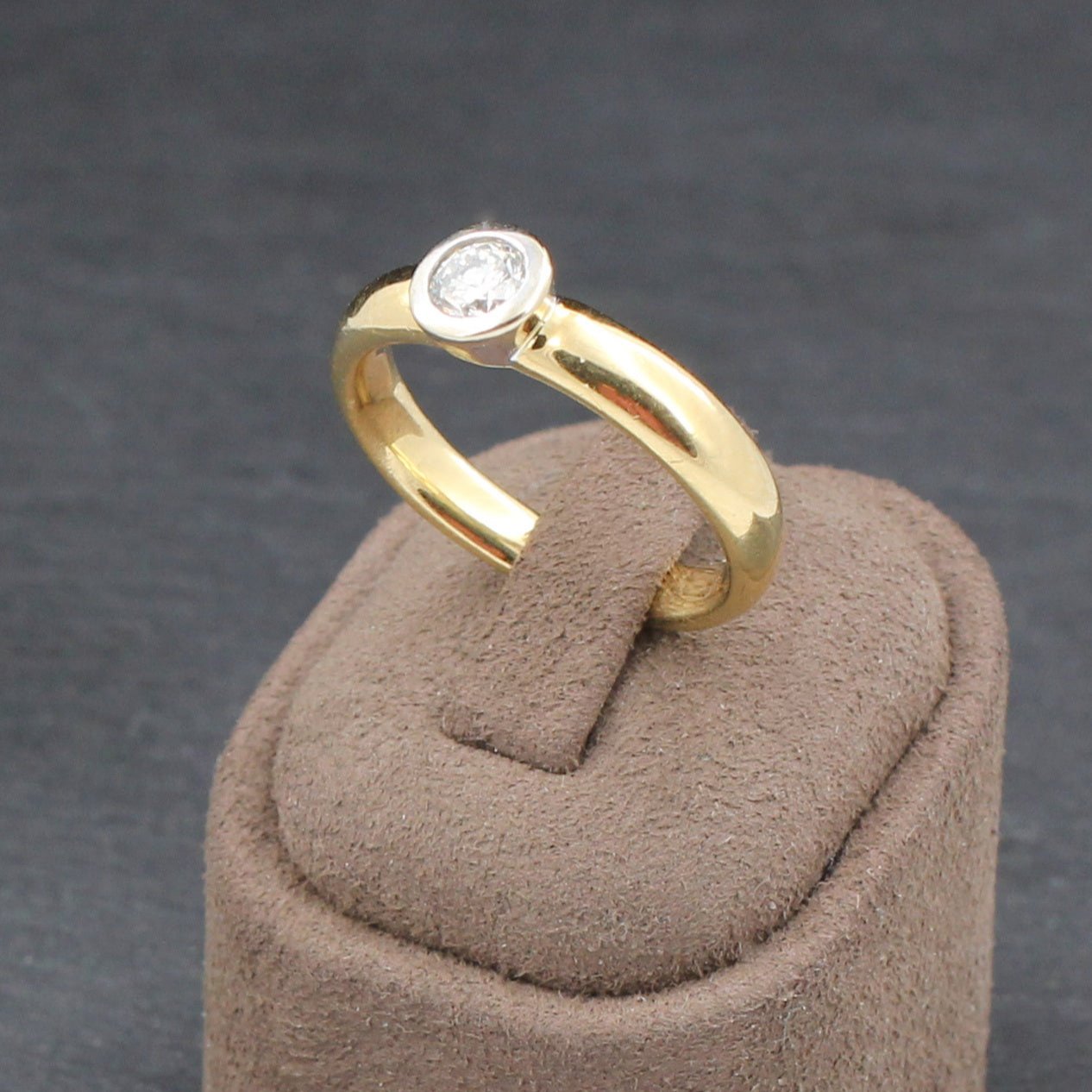 Klassischer RING mit DIAMANT Solitär | 0,40ct. | 750er Gelb- & Weißgold