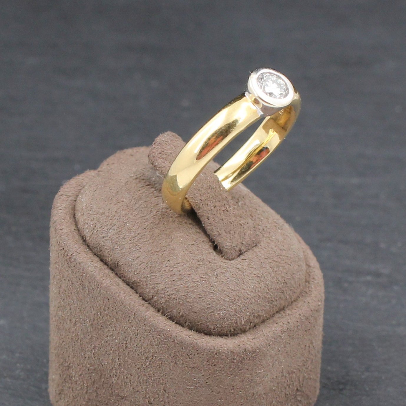 Klassischer RING mit DIAMANT Solitär | 0,40ct. | 750er Gelb- & Weißgold