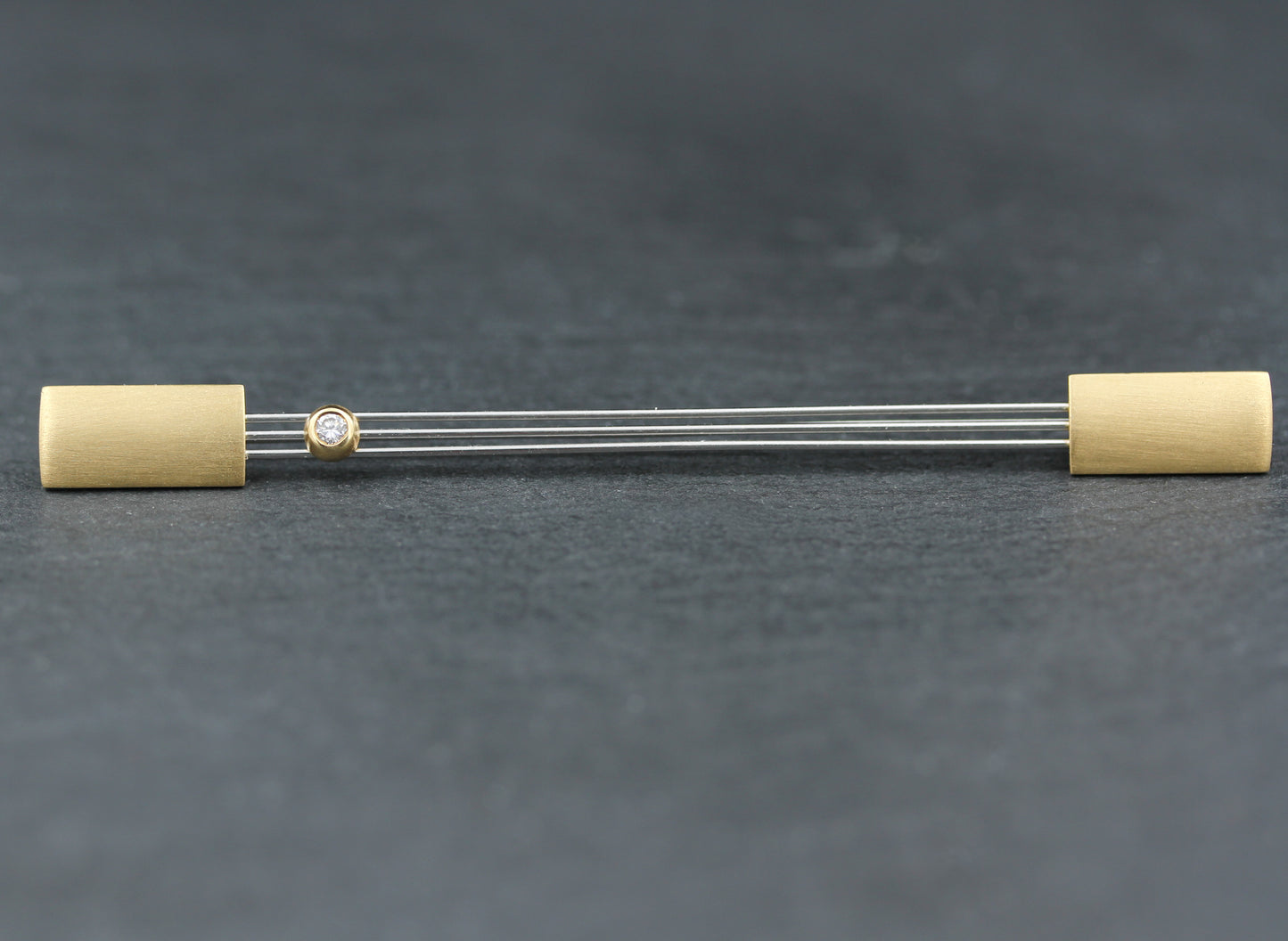 Moderne Designer BROSCHE mit BRILLANT | 750er Gold & 950er Platin