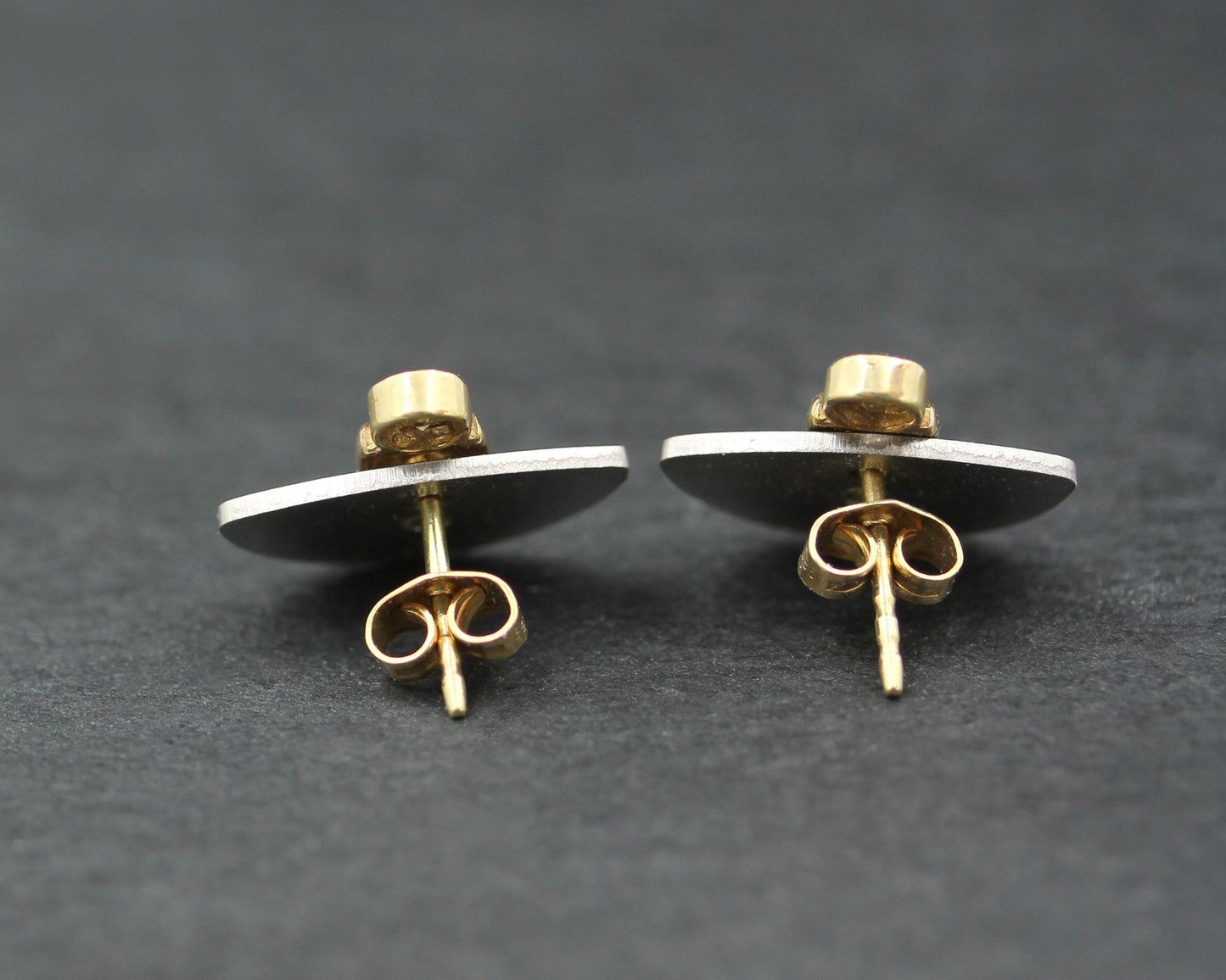 Designer OHRSTECKER mit BRILLANTEN | 585er Gold & Edelstahl
