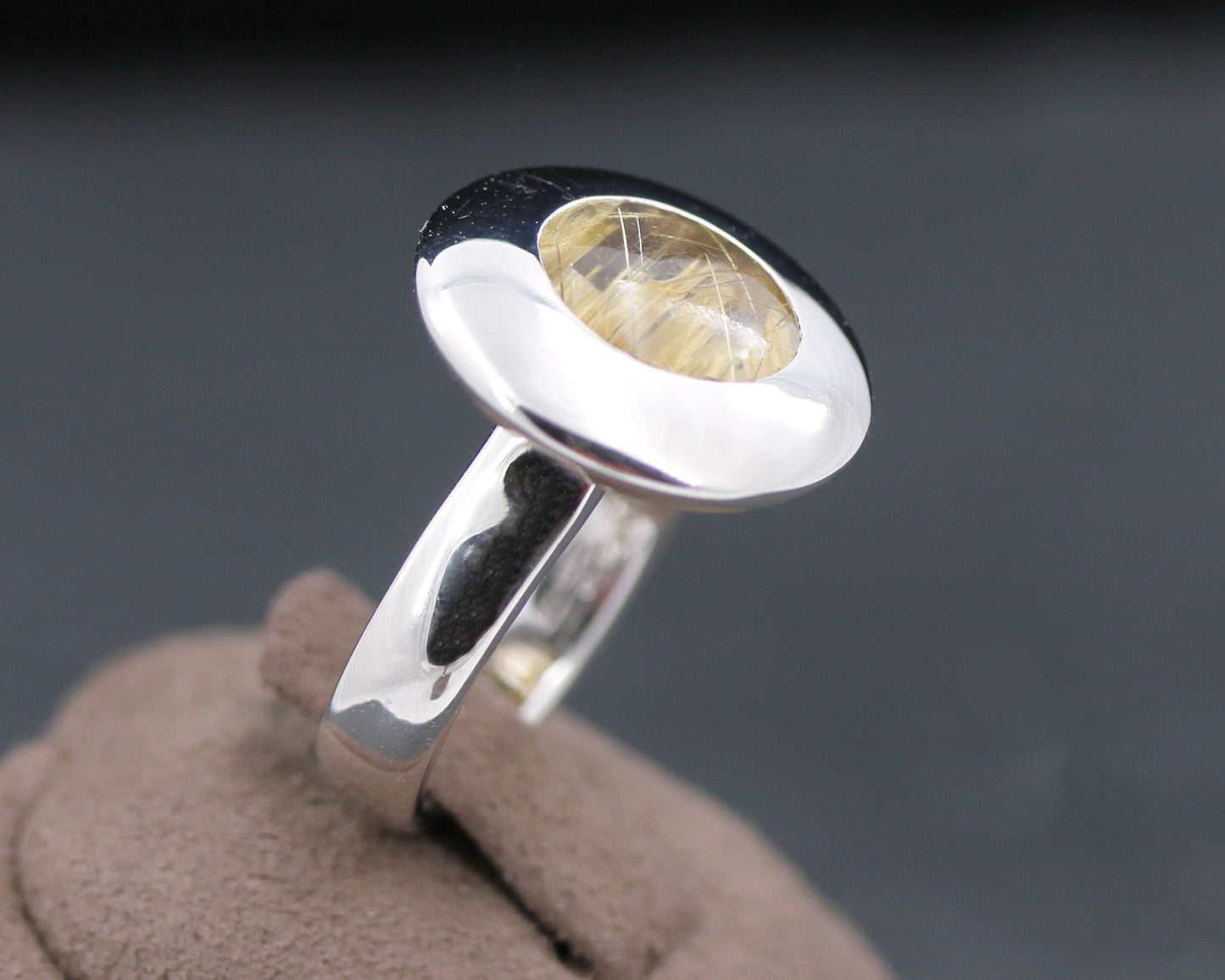 TAMARA COMOLLI Sloppy - Designer RING mit einem RUTILQUARZ | 750er Weißgold