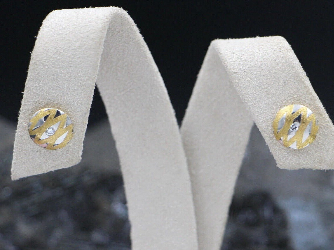 Exklusive Goldschmiede OHRSTECKER mit BRILLANTEN | 950 Platin & 750er Gold