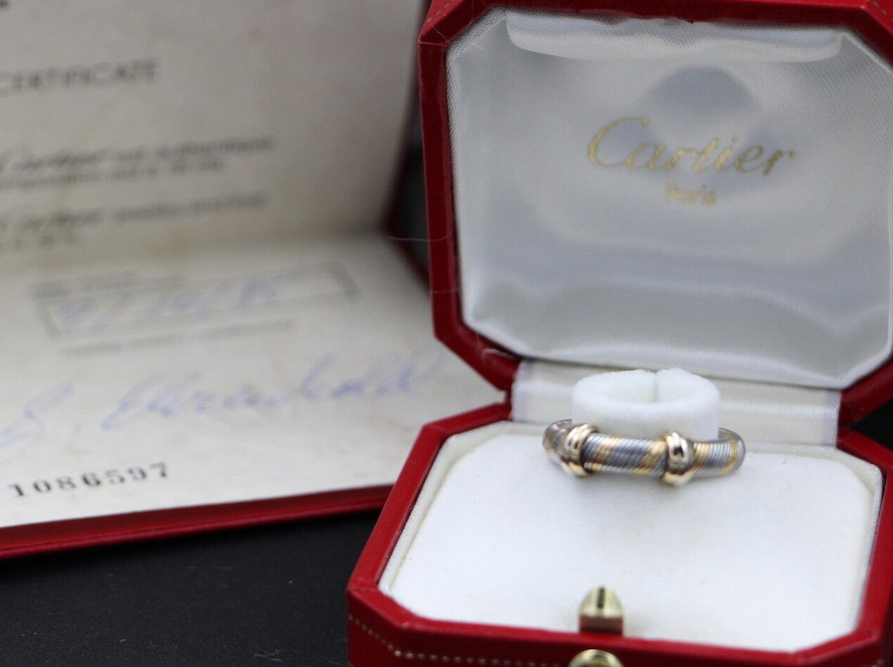 CARTIER Aurore Designer RING | Edelstahl & 750er Gold | Vintage | Full Set | RG 54