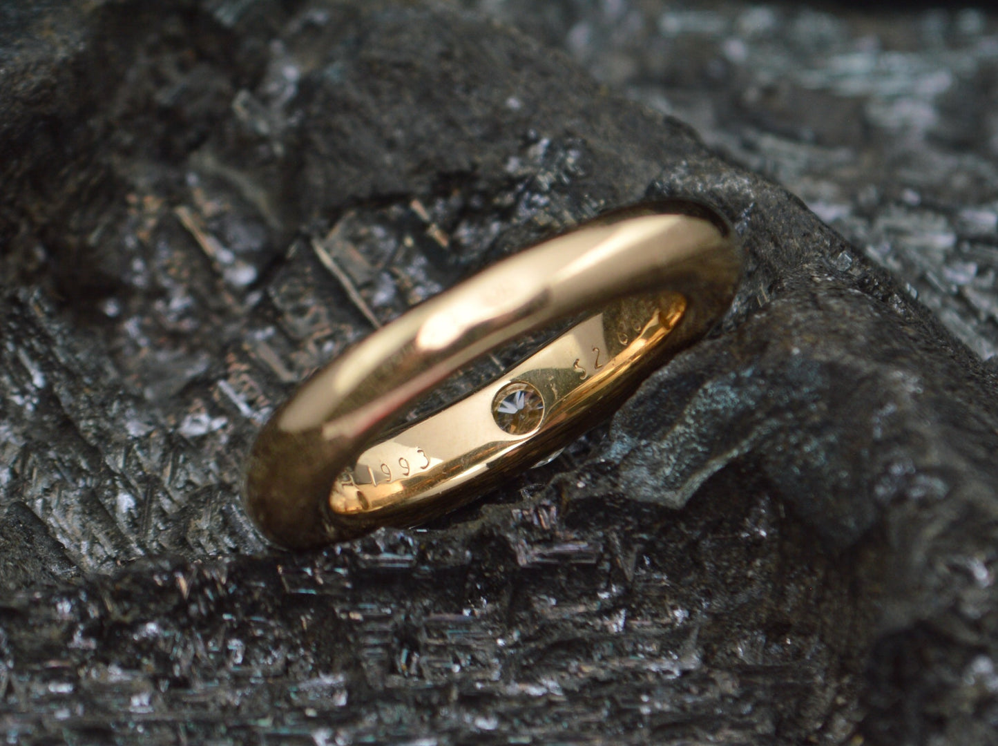 CARTIER Ellipse - Designer RING mit BRILLANT 0,25ct Solitär | 750er Gold + Etui